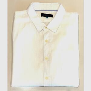 Island Haze 100% Linen White Shirt XL
